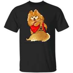 Pomeranian Tattoo I Love Mom Cute Dog Shirt Mother's - Zadago