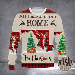 Maryland All Hearts Come Home For Christmas Sweater Ugly Xmas Sweater For Men Women - Zadago