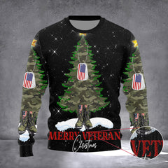 Merry Veteran Christmas Sweater Ugly Xmas Sweater Best Christmas Gifts For Veterans - Zadago