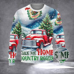 West Virginia Take Me Home Country Roads Christmas Sweater 2026 Christmas West Virginia Apparel - Zadago