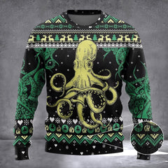 Octopus Ugly Christmas Sweater Ugly Xmas Sweater Gifts For Octopus Lovers - Zadago