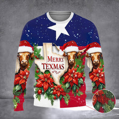 Merry Texmas Longhorns Christmas Texas Sweater Texas Lovers Christmas Sweater Gifts For Texans - Zadago