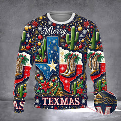 Merry Texmas Sweater Texas State Merry Christmas Sweater 2026 Xmas Gifts For Texans - Zadago