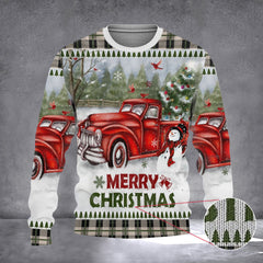 Red Truck Ugly Christmas Sweater Happy Holidays Xmas Sweater Christmas Gifts 2026 - Zadago