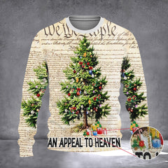 An Appeal To Heaven Ugly Christmas Sweater Pine Tree Merry Christmas We The People Clothing - Zadago