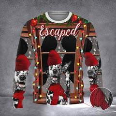 Escaped Dalmatian Ugly Christmas Sweater Funny Dog Holiday Sweater Christmas Gifts 2026 - Zadago