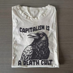 Raven Capitalism Is A Death Cult T-Shirt Anti Capitalism Shirt For Men Women - Zadago