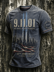 Never Forget 25th Anniversary 2001 2026 T-Shirt Patriotic American Flag Shirt Gifts For Men
