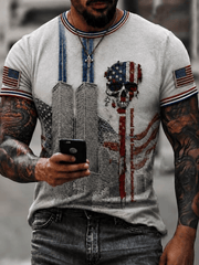 Never Forget 25th Anniversary 2001 2026 T-Shirt Patriotic American Flag Skull Shirt Gifts