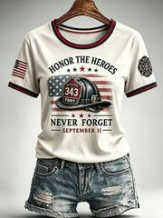 Honor The Heroes 343 FDNY Never Forget September 11 T-Shirt Firefighter Helmet Shirt Gifts