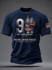 25th Anniversary 911 We Will Never Forget 2001 2026 T-Shirt Twin Towers Patriotic Gifts
