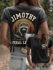 Jimothy Seattle WA Feral League T-Shirt Funny Raccoon Shirt Birthday Gifts Ideas For Her