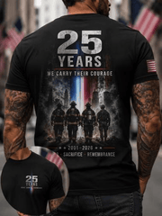 25 Years Of Remembrance 2001 2026 T-Shirt We Will Never Forget Merch Birthday Presents For Men