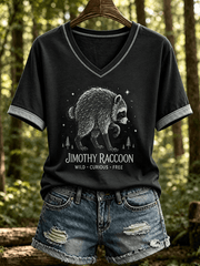 Jimothy Raccoon Wild Curious Free V-Neck Shirt Raccoon Lover Merch Useful Gifts For Her
