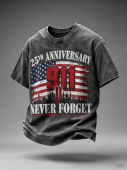 911 25th Anniversary Never Forget T-Shirt US American Flag Apparel Gift For American Veterans