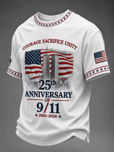 25th Anniversary Of 911 2001 2026 Courage Sacrifice Unity T-Shirt Twin Towers Silhouette Merch
