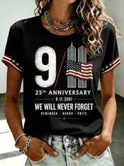 We Will Never Forget T-Shirt 25 Years Anniversary 2001 2026 Apparel Birthday For Mom
