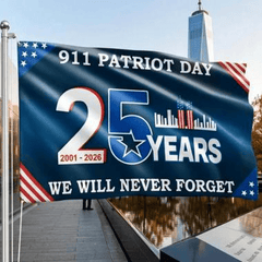 911 25 Years Of Remembrance Garden Flag Twin Towers First Responders Yard Sign Gift Decor