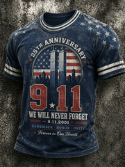 25th Anniversary September 11 2001 T-Shirt We Will Never Forget 911 Shirt Gift For Husband