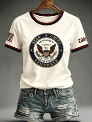 September 11 2001 Never Forget T-Shirt 25th Anniversary Ringer Shirt Gifts For My Sister