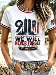 We Will Never Forget 911 T-Shirt 25th Anniversary September 11 2001 Shirt Gifts Ideas For Fans