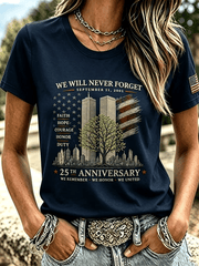 911 We Will Never Forget T-Shirt United We Stand 25th Anniversary Merch Trendy Gifts For Fans