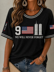 9 11 We Will Never Forget T-Shirt 911 25th Anniversary Never Forget Clothing Unique Gift For Sister
