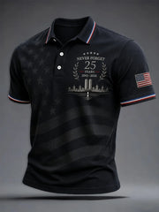 9 11 25Th Anniversary We Will Never Forget Polo Shirt Patriotic 911 Clothing Gift For Father