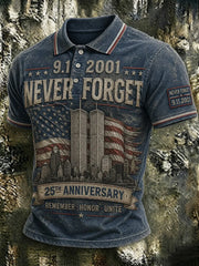 911 25th Anniversary Never Forget Vintage Polo Shirt 9 11 Commemorative Apparel Gift Ideas