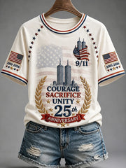 9 11 25th Anniversary Never Forget T-Shirt Courage Sacrifice Unity Shirt 9 11 Memorial Tee