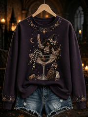 Witch Brewing Magic Cocktail Sweatshirt Halloween Merch Gift For Witchy Fans
