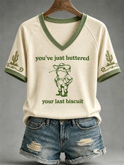 You've Just Buttered Your Last Biscuit V-Neck Shirt Western Frog Shirt Gifts For Couples