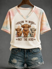 Follow The Word Not The Herd V-Neck Shirt Christian Faith Apparel Unique Gifts For Wife