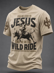 Jesus Guide Me On This Wild Ride T-Shirt Christian Cowboy Shirt Christian Gifts For Him