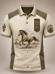 God Leads The Way Polo Shirt Walk By Faith Cowboy Clothes Meaningful Gifts