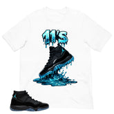 11's Dripping Shirt - Matching Air Jordan 11 Gamma Blue 2025