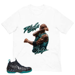 Flight Legend MJ Shirt - Matching Air Foamposite Pro 'Aqua'
