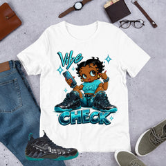 Vibe Check Shirt to Matching Foams Pro Aqua