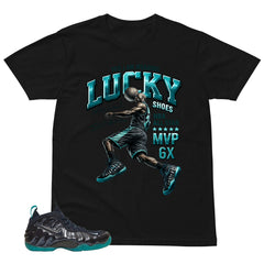 I Wear Lucky Shoe MJ Shirt to Matching Foams Pro Aqua