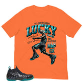 I Wear Lucky Shoe MJ Shirt to Matching Foams Pro Aqua