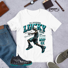 I Wear Lucky Shoe MJ Shirt to Matching Foams Pro Aqua