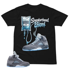 Sneakerhead Blood Shirt - Matching Air Jordan 5 Retro 'Wolf Grey' 2026
