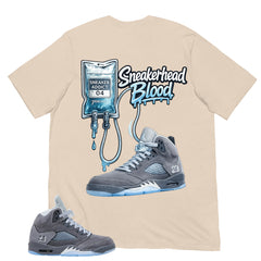 Sneakerhead Blood Shirt - Matching Air Jordan 5 Retro 'Wolf Grey' 2026