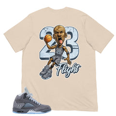 23 Flight MJ Shirt - Matching Air Jordan 5 Retro 'Wolf Grey' 2026