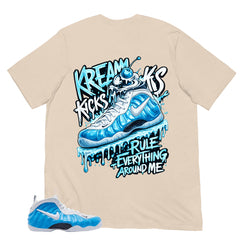 Kream Kicks Shirt - Matching Air Foamposite Pro 'University Blue' 2026