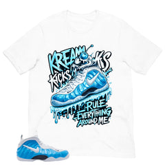 Kream Kicks Shirt - Matching Air Foamposite Pro 'University Blue' 2026