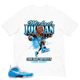 MJ Living Legend Shirt - Matching Air Foamposite Pro 'University Blue' 2026