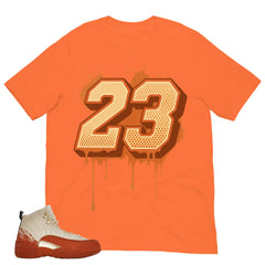 Number 23 Dripping Shirt - Match Eastside Golf x Air Jordan 12 'Out the Mud'