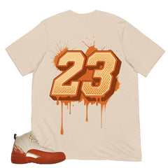 Number 23 Dripping Shirt - Match Eastside Golf x Air Jordan 12 'Out the Mud'
