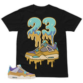 23 Dripping Sneaker Shirt - Match Union LA x Air Jordan 4 Desert Moss